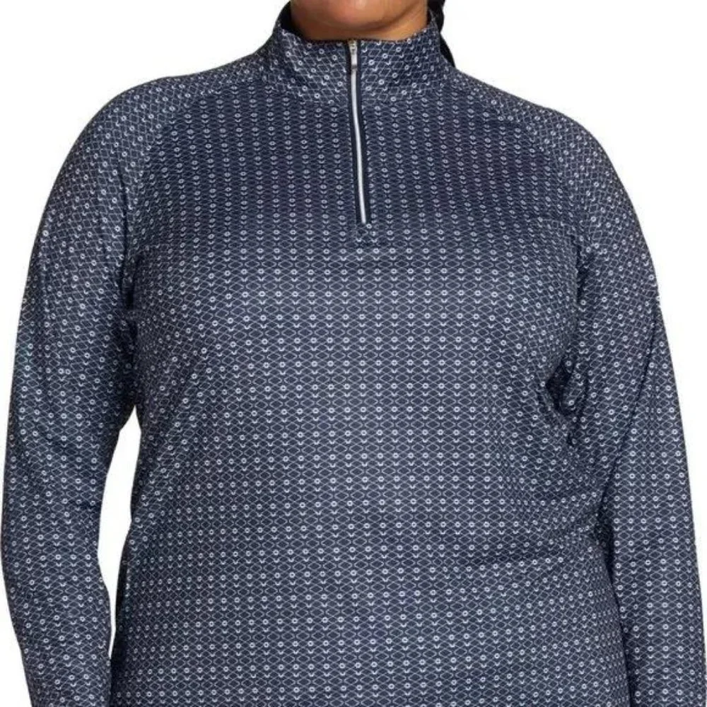 NWT Walter Hagen Women's Printed UV Long Sleeve Golf 1/4 Zip - Picture 5 of 7